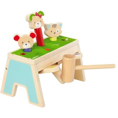 Eichhorn – Pop Up Juego de Golpear Friends con 3 Superficies de Juego de Colores y Martillo de Madera, Divertido Efecto Sorpresa para Horas de diversión, 13 x 19 cm, de Madera de Abedul 100% Eichhorn – Pop Up Juego de Golpear Friends con 3 Superficies de Juego de Colores y Martillo de Madera, Divertido Efecto Sorpresa para Horas de diversión, 13 x 19 cm, de Madera de Abedul 100%