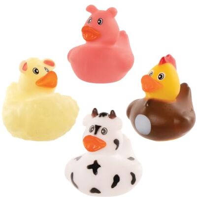 Baker Ross Pato de Goma de Granja Paquete de 8, juguetes para bebés, rellenos de bolsas de fiesta para niños, mini juguetes para niños Baker Ross Pato de Goma de Granja Paquete de 8, juguetes para bebés, rellenos de bolsas de fiesta para niños, mini juguetes para niños