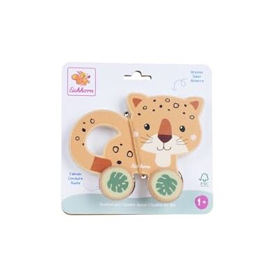Eichhorn Jaguar Juguete Deslizante para bebé con Orificio de Agarre, promueve la motricidad y el Movimiento, de Madera contrachapada y con certificación FSC con Ruedas de Silicona, 10 cm, a Partir Eichhorn Jaguar Juguete Deslizante para bebé con Orificio de Agarre, promueve la motricidad y el Movimiento, de Madera contrachapada y con certificación FSC con Ruedas de Silicona, 10 cm, a Partir