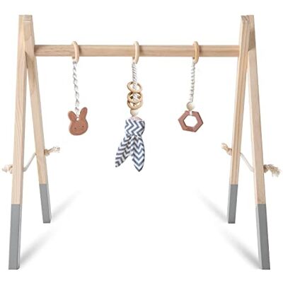 Caudblor Gimnasio Madera Bebe, Gimnasios Infantil Actividades para Bebes, Gimnasio para bebé de Madera, Gym Juegos Sensoriales Juguete Educativo para Niños (Natural-Gym) Caudblor Gimnasio Madera Bebe, Gimnasios Infantil Actividades para Bebes, Gimnasio para bebé de Madera, Gym Juegos Sensoriales Juguete Educativo para Niños (Natural-Gym)