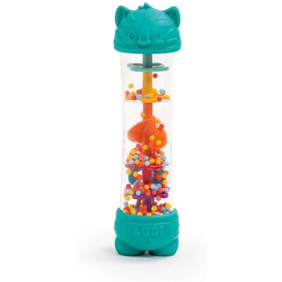 LUDI Bastón de Lluvia para bebé Juguete sensorial sonoro y Visual Bolas Coloridas Efecto Lluvia calmante Zona Texturizada Dentición A Partir de 6 Meses 20 cm LUDI Bastón de Lluvia para bebé Juguete sensorial sonoro y Visual Bolas Coloridas Efecto Lluvia calmante Zona Texturizada Dentición A Partir de 6 Meses 20 cm