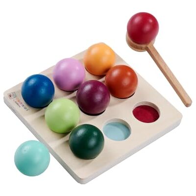 Eichhorn Montessori Juego de Bolas de Colores de Madera, +2 Eichhorn Montessori Juego de Bolas de Colores de Madera, +2
