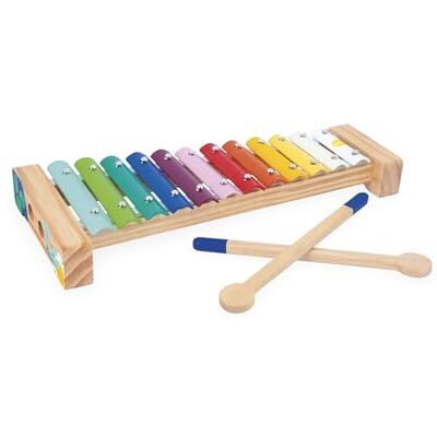 Janod Xilófono de Madera y Metal Instrumento Musical Infantil 12 Teclas y 2 Baquetas Incluidas Juguete Musical de Imitación Acuarela A Partir de 18 Meses, Janod Xilófono de Madera y Metal Instrumento Musical Infantil 12 Teclas y 2 Baquetas Incluidas Juguete Musical de Imitación Acuarela A Partir de 18 Meses,
