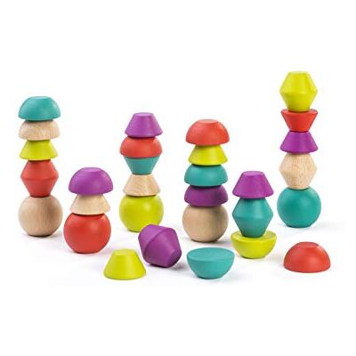 Miniland Juego de Equilibrio con apilables de Madera Natural Miniland Juego de Equilibrio con apilables de Madera Natural