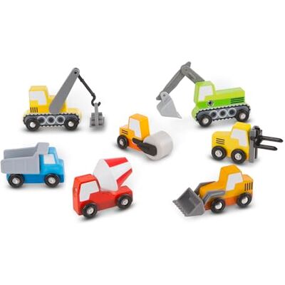 Melissa & Doug Set de 7 vehículos de construcción de madera con partes móviles, Juguetes de calidad, Vehículos, Regalo para niños y niñas de 3 4 5 6 7 Años Melissa & Doug Set de 7 vehículos de construcción de madera con partes móviles, Juguetes de calidad, Vehículos, Regalo para niños y niñas de 3 4 5 6 7 Años
