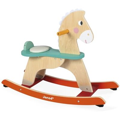 Janod Caballo balancín evolutivo de Madera Patines Antideslizantes + cojín + Arco de Seguridad extraíble Juguete de estimulación A Partir de 12 Meses Janod Caballo balancín evolutivo de Madera Patines Antideslizantes + cojín + Arco de Seguridad extraíble Juguete de estimulación A Partir de 12 Meses