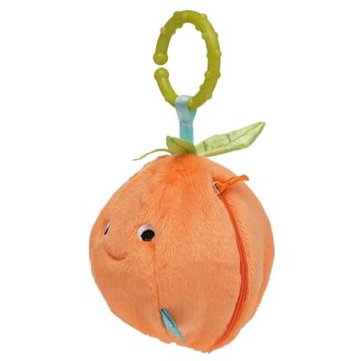 Manhattan Toy Mini-Apple Farm Orange Juguete de Viaje para bebé con sonajero, chirriador, Tela Arrugada y mordedor con Clip, Multicolor Manhattan Toy Mini-Apple Farm Orange Juguete de Viaje para bebé con sonajero, chirriador, Tela Arrugada y mordedor con Clip, Multicolor