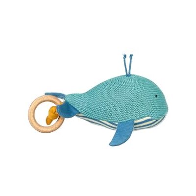 Sigikid 39672 Ballena de punto Knitted Love, juguete para bebé de punto de algodón con anillo de madera y sonajero, para agarrar, escuchar y jugar para bebés de 3 a 12 meses, azul, 15 x 9 x 9 cm Sigikid 39672 Ballena de punto Knitted Love, juguete para bebé de punto de algodón con anillo de madera y sonajero, para agarrar, escuchar y jugar para bebés de 3 a 12 meses, azul, 15 x 9 x 9 cm