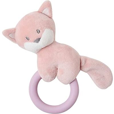 Nattou Peluche sonajero de poliéster con mordedor de silicona, Zorrita Alice, Aprox. 15 cm, Alice y Pomme, Rosa Nattou Peluche sonajero de poliéster con mordedor de silicona, Zorrita Alice, Aprox. 15 cm, Alice y Pomme, Rosa