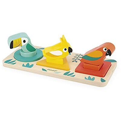 Janod Mis Primeras Formas Tropik Juguete para Bebés de Madera Juego Educativo Formas y Colores 9 Formas para Encajar Certificado FSC Pintura al Agua A Partir de 1 Año, Janod Mis Primeras Formas Tropik Juguete para Bebés de Madera Juego Educativo Formas y Colores 9 Formas para Encajar Certificado FSC Pintura al Agua A Partir de 1 Año,