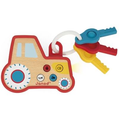 Janod Llavero sonajero Interactivo para bebés Tractor Efectos sonoros y Luminosos Madera y Silicona Sonajero para bebés con Sonido y Juguete de dentición Pilas Incluidas 18 Meses + Janod Llavero sonajero Interactivo para bebés Tractor Efectos sonoros y Luminosos Madera y Silicona Sonajero para bebés con Sonido y Juguete de dentición Pilas Incluidas 18 Meses +