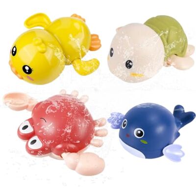 WEGLOK Juguete Baño Bebe, 4 Piezas, Juguetes de Baño para Bebé, Juguetes Piscina Bebe, Juguetes Bañera Pingüino Tortuga, Juegos de Agua para Niños,Juguetes de Natación del Flotante para Niños WEGLOK Juguete Baño Bebe, 4 Piezas, Juguetes de Baño para Bebé, Juguetes Piscina Bebe, Juguetes Bañera Pingüino Tortuga, Juegos de Agua para Niños,Juguetes de Natación del Flotante para Niños