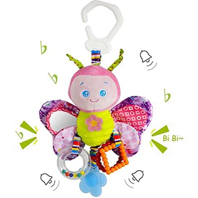 Funsland Juguetes Colgantes con Mordedor para Cochecito, con Clip, Juguetes de Peluche Suave para Bebés de 3 a 12 Meses Funsland Juguetes Colgantes con Mordedor para Cochecito, con Clip, Juguetes de Peluche Suave para Bebés de 3 a 12 Meses