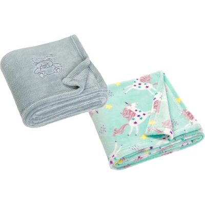 Playshoes Juego de 2 Mantas de Forro Polar para bebé, Extra Suave y cálida, versátil Playshoes Juego de 2 Mantas de Forro Polar para bebé, Extra Suave y cálida, versátil