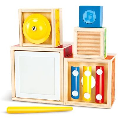 Hape Juego de Apilamiento Musical Caja Musical de 6 Piezas de Colores, Juego de Madera para niños Mayores de 18 Meses Hape Juego de Apilamiento Musical Caja Musical de 6 Piezas de Colores, Juego de Madera para niños Mayores de 18 Meses