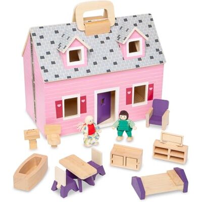 Melissa & Doug Casita de muñecas Plegable y portátil con Accesorios y 2 Figuras, Juguete de Madera, Juguetes de simulación, Montessori, Juego Creativo, Regalo para niños y niñas de 3 4 5 6 años Melissa & Doug Casita de muñecas Plegable y portátil con Accesorios y 2 Figuras, Juguete de Madera, Juguetes de simulación, Montessori, Juego Creativo, Regalo para niños y niñas de 3 4 5 6 años
