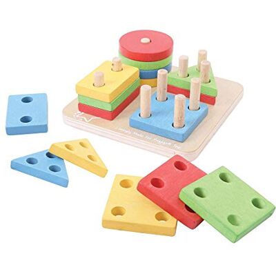 Bigjigs Toys Bigjigs 4 Formas de Madera () Bigjigs Toys Bigjigs 4 Formas de Madera ()