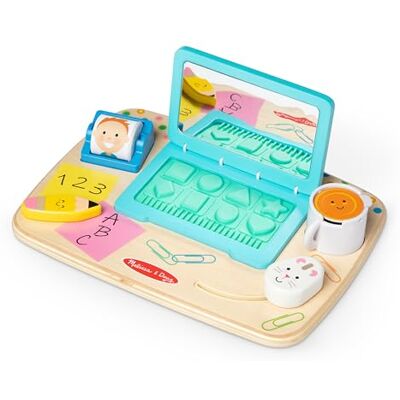 Melissa & Doug Juguete sensorial, Tablero de Actividades de Escritorio, de Madera, para Trabajar y Jugar, para bebés y niños pequeños Certificados FSC Melissa & Doug Juguete sensorial, Tablero de Actividades de Escritorio, de Madera, para Trabajar y Jugar, para bebés y niños pequeños Certificados FSC