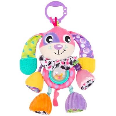 Playgro Activity Friend Dixie Dog, Amigo de Actividades Dixie Dog – Peluche Sensorial para Bebés con Sonajero, Mordedor, Colores Contrastantes y Clip Portátil Playgro Activity Friend Dixie Dog, Amigo de Actividades Dixie Dog – Peluche Sensorial para Bebés con Sonajero, Mordedor, Colores Contrastantes y Clip Portátil