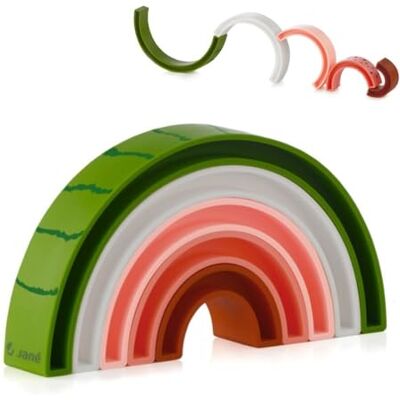 Jane Jané Juguete Apilable Silicona Bebé, Juego Montessori Educativo, Formas y Colores, Motricidad, Libre BPA, 1 2 3 Años, Color Watermelon Jane Jané Juguete Apilable Silicona Bebé, Juego Montessori Educativo, Formas y Colores, Motricidad, Libre BPA, 1 2 3 Años, Color Watermelon