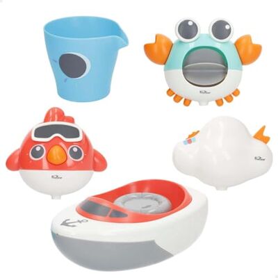 ColorBaby Genial Baby Set Juguetes baño bebé, 5 Piezas, Barquito, Pajarito, Nube, Cangrejo con Ventosa, Vasito, Juguete bebés 6 Meses, para Jugar en el Agua ColorBaby Genial Baby Set Juguetes baño bebé, 5 Piezas, Barquito, Pajarito, Nube, Cangrejo con Ventosa, Vasito, Juguete bebés 6 Meses, para Jugar en el Agua