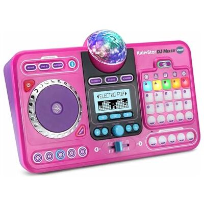 VTech Kidi DJ Mix, Mesa de mezclas electrónica para niños 10 en 1 Bluetooth, Efectos de sonido, Luces, Bola de discoteca, Aprendizajes y juegos, regalo para niños +6 años, Versión ESP VTech Kidi DJ Mix, Mesa de mezclas electrónica para niños 10 en 1 Bluetooth, Efectos de sonido, Luces, Bola de discoteca, Aprendizajes y juegos, regalo para niños +6 años, Versión ESP