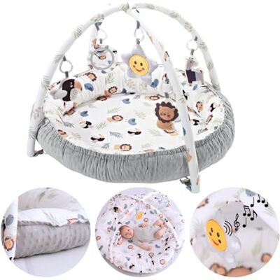 Olmitos Gimnasio para bebés Multifuncional y Evolutivo con Arcos de juguetes LION, Manta de juegos, Juguetes Colgantes y Música Estimula el Desarrollo Motor y Sensorial del Bebé Olmitos Gimnasio para bebés Multifuncional y Evolutivo con Arcos de juguetes LION, Manta de juegos, Juguetes Colgantes y Música Estimula el Desarrollo Motor y Sensorial del Bebé
