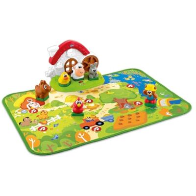 Chicco Tapete Bilingüe Animales de la Granja, Bilingüe Español/Inglés, Alfombra de Juego Infantil Interactiva para Aprender Formas y Animales, Juguetes Niños 1 Año, 4 Años Chicco Tapete Bilingüe Animales de la Granja, Bilingüe Español/Inglés, Alfombra de Juego Infantil Interactiva para Aprender Formas y Animales, Juguetes Niños 1 Año, 4 Años