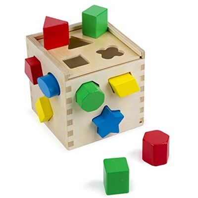 Melissa & Doug Cubo de Madera para Clasificar Formas, Juego Educativo Infantil con 12 Piezas de Madera de Colores 6073159 Juguetes Niños 2 años + Regalo Niño 2 años + Montessori Melissa & Doug Cubo de Madera para Clasificar Formas, Juego Educativo Infantil con 12 Piezas de Madera de Colores 6073159 Juguetes Niños 2 años + Regalo Niño 2 años + Montessori