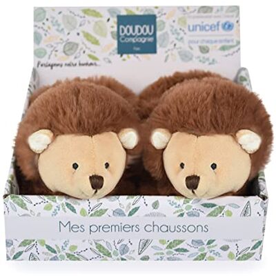 Doudou et Compagnie – Zapatillas de erizo – Marrón – Caja abierta – Sonajero integrado – Idea de regalo de nacimiento para niña y niño – De 0 a 6 meses Doudou et Compagnie – Zapatillas de erizo – Marrón – Caja abierta – Sonajero integrado – Idea de regalo de nacimiento para niña y niño – De 0 a 6 meses