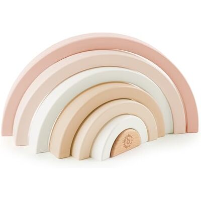 BIECO Arco iris de madera corzo Ella Torre apilable bebé juego de montaje de madera arco iris Montessori arco iris decoración torre apilable a partir de 1 año arco iris de madera para niños BIECO Arco iris de madera corzo Ella Torre apilable bebé juego de montaje de madera arco iris Montessori arco iris decoración torre apilable a partir de 1 año arco iris de madera para niños