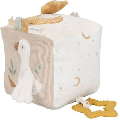 Little Dutch Newborn Naturals Cubo de tela, diseño de ganso, color blanco y beige Little Dutch Newborn Naturals Cubo de tela, diseño de ganso, color blanco y beige