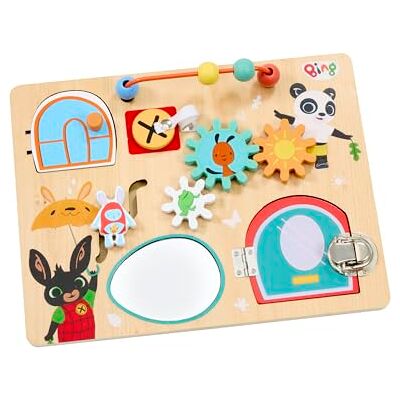 Rainbow Designs Tabla de Actividades de Madera de Bing a Partir de 18 Meses, Juguete de motricidad y Tabla de sensores para niños pequeños Rainbow Designs Tabla de Actividades de Madera de Bing a Partir de 18 Meses, Juguete de motricidad y Tabla de sensores para niños pequeños