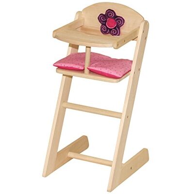 roba Trona para Muñeco y Muñeca Happy Fee de Madera + Cojín + Bandeja de Comida + Flor a Partir de 3 Años Natural/Rosa roba Trona para Muñeco y Muñeca Happy Fee de Madera + Cojín + Bandeja de Comida + Flor a Partir de 3 Años Natural/Rosa
