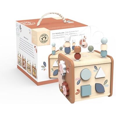 Speedy Monkey Monkey-5-in-1 Activity Cube Cubo de Actividad 5 en 1, 21,8 x 21 x 34 cm, Multicolor, Juguete de Madera para niños, Detalles encantadores, Gran Idea de Regalo, () Speedy Monkey Monkey-5-in-1 Activity Cube Cubo de Actividad 5 en 1, 21,8 x 21 x 34 cm, Multicolor, Juguete de Madera para niños, Detalles encantadores, Gran Idea de Regalo, ()