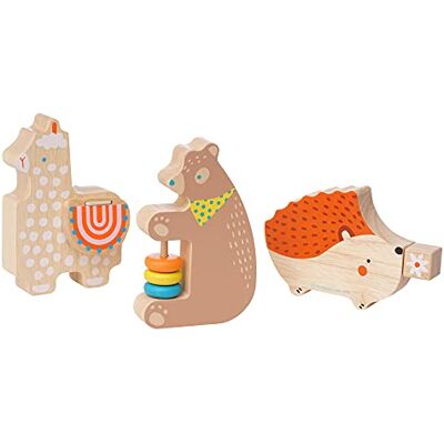 Manhattan Toy Musical Forest Trio Juego de 3 Juguetes de Madera para niños pequeños con sonajero de Oso de Lama y Guiro Erizo Manhattan Toy Musical Forest Trio Juego de 3 Juguetes de Madera para niños pequeños con sonajero de Oso de Lama y Guiro Erizo