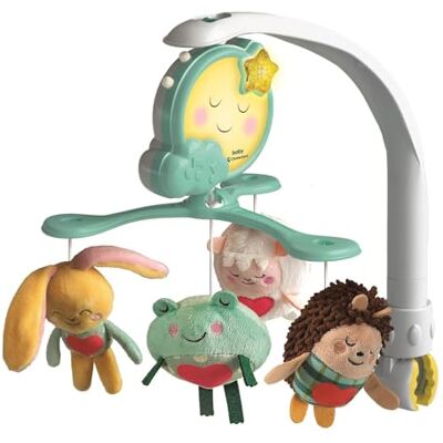 Clementoni Baby Goodnight Cot Mobile, Carrusel Musical de Cuna para Bebé con Luz de Noche, Móvil Giratorio con Música Clásica, Sonidos Blancos y 4 Peluches Colgantes, Desde 0 Meses Clementoni Baby Goodnight Cot Mobile, Carrusel Musical de Cuna para Bebé con Luz de Noche, Móvil Giratorio con Música Clásica, Sonidos Blancos y 4 Peluches Colgantes, Desde 0 Meses