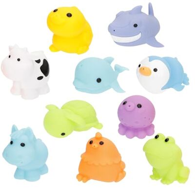 winfun Set Juguetes bebé Agua, 10 Figuras Blandas, Animales Granja y océano, Juego baño Piscina o bañera, Juegos para bebés, Cubo Transparente almacenaje, +6 Meses () winfun Set Juguetes bebé Agua, 10 Figuras Blandas, Animales Granja y océano, Juego baño Piscina o bañera, Juegos para bebés, Cubo Transparente almacenaje, +6 Meses ()