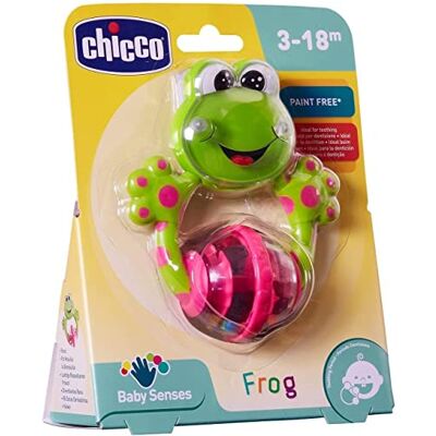 Chicco Sonajero Rana, Juguete Sonajero con Bolitas Giratorias, Mordedor Plástico Blando para la Dentición, Desarrollo de Habilidades Manuales y Visuales, Bebés A Partir de 3 Meses Chicco Sonajero Rana, Juguete Sonajero con Bolitas Giratorias, Mordedor Plástico Blando para la Dentición, Desarrollo de Habilidades Manuales y Visuales, Bebés A Partir de 3 Meses