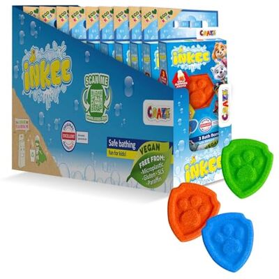 INKEE 10 Mini Packs Paw Patrol, Set De 3 Bombas De Baño Para Niños Con Formas De Sus Personajes De Patrulla Canina Y Aroma de Fresa, Diversión Asegurada INKEE 10 Mini Packs Paw Patrol, Set De 3 Bombas De Baño Para Niños Con Formas De Sus Personajes De Patrulla Canina Y Aroma de Fresa, Diversión Asegurada