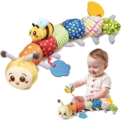 TUMAMA KIDS Juguetes Oruga para Bebe 0 3 6 9 Meses, Juguete Sensorial Montessori, Juguete para Bebé Niña Tummy Time, Juguete de Peluche con Sonajero,Anillo para la Dentición, Papel Arrugado TUMAMA KIDS Juguetes Oruga para Bebe 0 3 6 9 Meses, Juguete Sensorial Montessori, Juguete para Bebé Niña Tummy Time, Juguete de Peluche con Sonajero,Anillo para la Dentición, Papel Arrugado