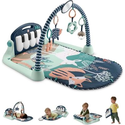 Fisher-Price Gimnasio Piano Kick & Play para Bebé, Navy Fawn Fisher-Price Gimnasio Piano Kick & Play para Bebé, Navy Fawn