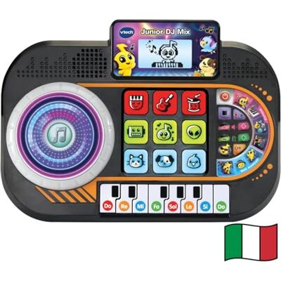 VTech Junior DJ Mix Consola de DJ para niños, botón de grabación, DJ Mix de niños con Teclas de Piano, Pantalla LCD y Plato con Disco Luminoso, Idioma Italiano, Pilas Incluidas, 3-7 años VTech Junior DJ Mix Consola de DJ para niños, botón de grabación, DJ Mix de niños con Teclas de Piano, Pantalla LCD y Plato con Disco Luminoso, Idioma Italiano, Pilas Incluidas, 3-7 años