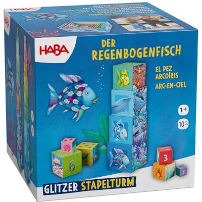 HABA Torre apilable Glitter El pez Arco Iris HABA Torre apilable Glitter El pez Arco Iris
