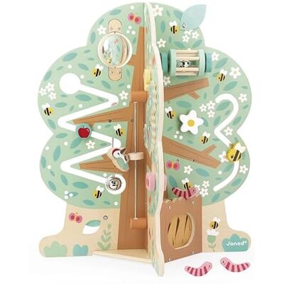 Janod Árbol Educativo para bebé de Madera, 20 Actividades, Forma de árbol con Olor a Manzana, Engranajes, laberintos, descensores y Otros Desarrolla la motricidad Fina a Partir de 1 año Janod Árbol Educativo para bebé de Madera, 20 Actividades, Forma de árbol con Olor a Manzana, Engranajes, laberintos, descensores y Otros Desarrolla la motricidad Fina a Partir de 1 año