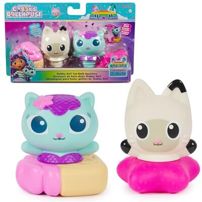 DREAMWORKS GABBY'S DOLLHOUSE Gabby's Dollhouse: Gabby Cat Bath Squirters, Mercat and Pandy Paws Juguetes flotantes de baño para niñas y niños a Partir de 3 años DREAMWORKS GABBY'S DOLLHOUSE Gabby's Dollhouse: Gabby Cat Bath Squirters, Mercat and Pandy Paws Juguetes flotantes de baño para niñas y niños a Partir de 3 años