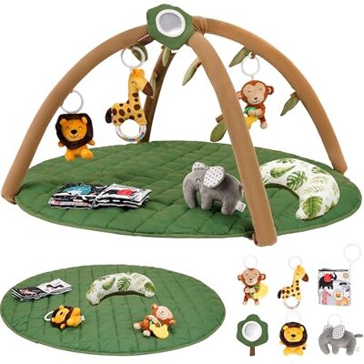 Nomady Kids Gimnasio de Actividades con Alfombra Acolchada Jungla con 6 Juguetes y Almohada Bebes Nomady Kids Gimnasio de Actividades con Alfombra Acolchada Jungla con 6 Juguetes y Almohada Bebes