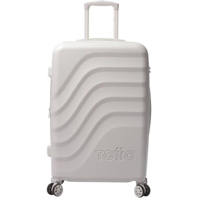 TOTTO Maleta Rígida Mediana, Modelo Bazy+, 43.5 x 69 x 26 cm, Capacidad 64 L, Expandible, Resistencia a Impactos, Ruedas 360º, Manija Telescópica, Correas Internas, Candado TSA, Color White Sand TOTTO Maleta Rígida Mediana, Modelo Bazy+, 43.5 x 69 x 26 cm, Capacidad 64 L, Expandible, Resistencia a Impactos, Ruedas 360º, Manija Telescópica, Correas Internas, Candado TSA, Color White Sand