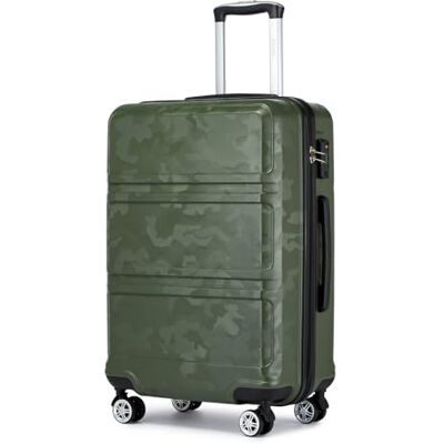 Kono Maleta Cabina 20" ABS+PC Equipaje de Mano con 4 Ruedas Silenciosas 360°, Candado TSA y Diseño Resistente (Verde/Camuflaje) Kono Maleta Cabina 20" ABS+PC Equipaje de Mano con 4 Ruedas Silenciosas 360°, Candado TSA y Diseño Resistente (Verde/Camuflaje)