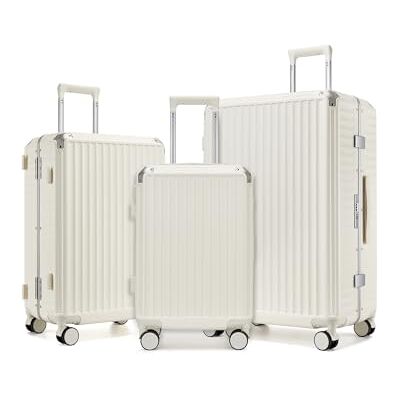 Kono Juego de Maletas 3 Piezas, Maleta Cabina 20”, Maleta Mediana 24” y Maleta Grande 28”, Set rígido PC sin Cremallera con TSA, 4 Ruedas y portavasos Kono Juego de Maletas 3 Piezas, Maleta Cabina 20”, Maleta Mediana 24” y Maleta Grande 28”, Set rígido PC sin Cremallera con TSA, 4 Ruedas y portavasos